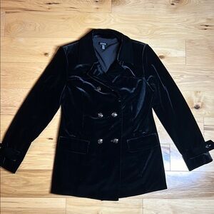 Jones New York Black Velvet Peacoat | Size 10